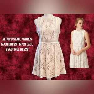Elegant Cream Lace Dress
Altar’d State
Sz. Med
Brand New